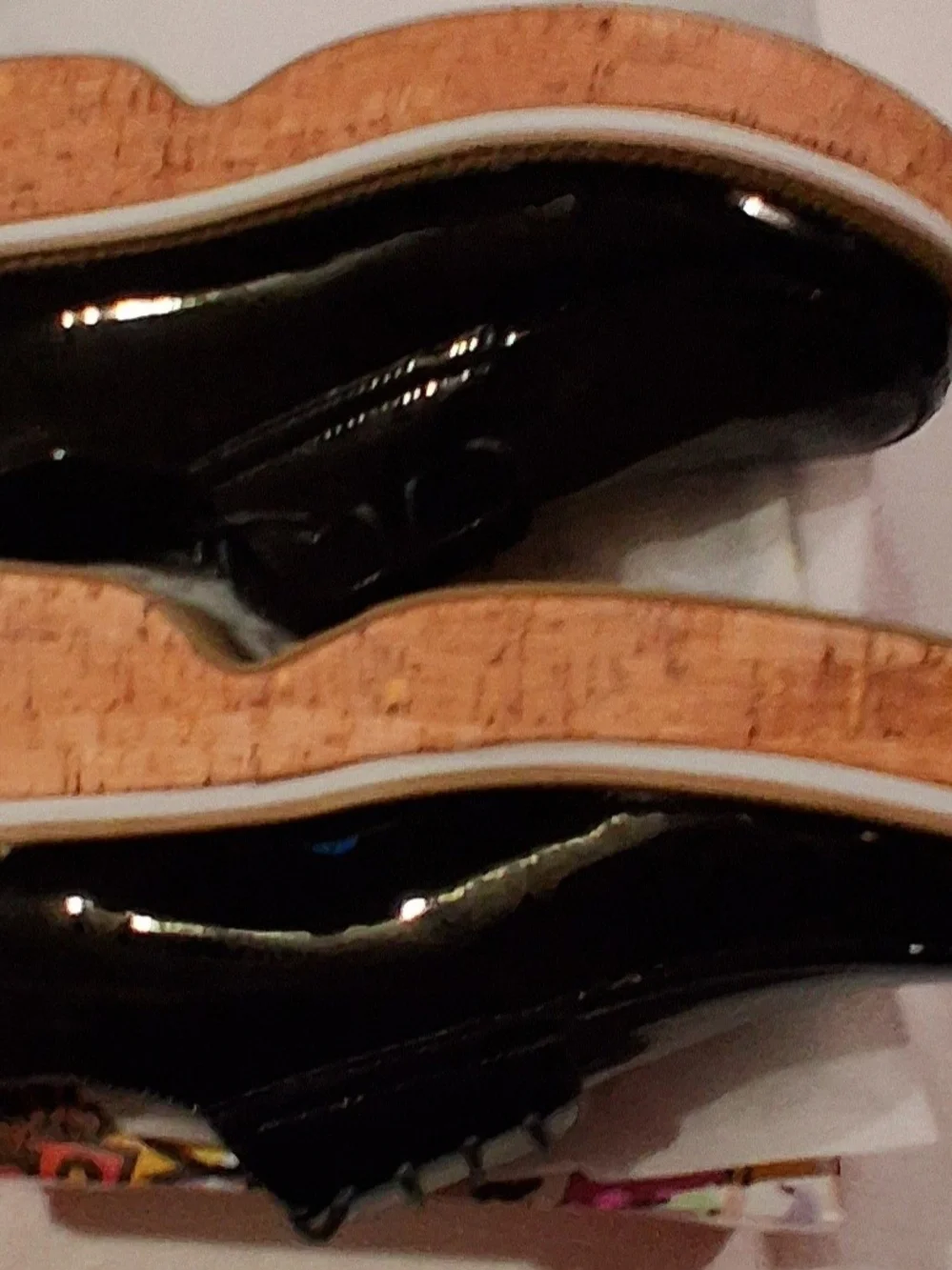 Men's Black Patent Derby Shoes with Tan Welt